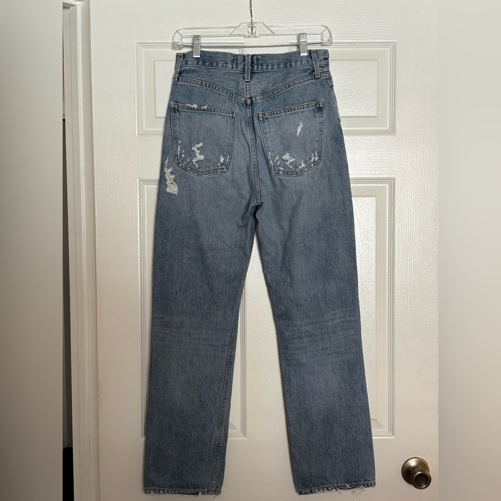 AGOLDE '90s Mid Rise Loose Fit Distressed Jeans 24 in Fall Out A069C-811 - Picture 10 of 13
